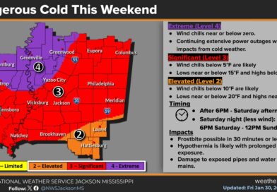 Cold temperatures and wind chills threaten parts of Mississippi Photos from US National Weather Service Jackson Mississippi's post
