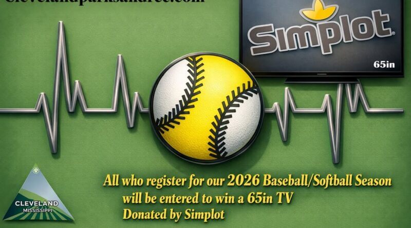Sign up for Baseball/Softball today and have the chance to win a 65 inch TV donated by Simplot!