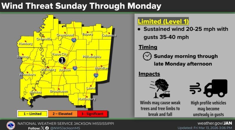 Gusty northerly winds forecast across region Sunday through Monday Strong and gusty northerly winds will be possible across the entire area Sunday morning into late Mo