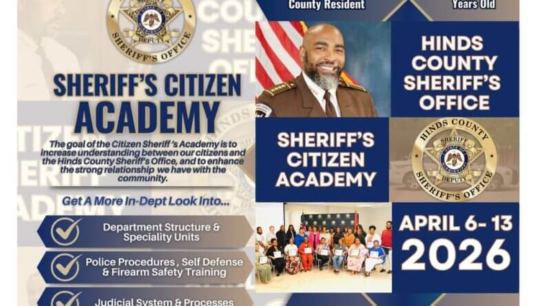 Hinds County Sheriff’s Office Announces 2026 Citizens Academy Photos from Hinds County Sheriff's Office's post