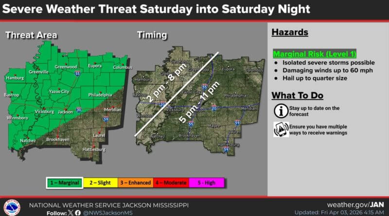 Severe Weather Outlook Focuses on Highest-Risk Areas North and West of Natchez Trace This morning's severe outlook update refines the marginal risk area to capture area of highest confi