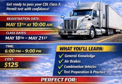 Local CDL Permit Prep Class Begins May 18 Interested in obtaining a Commercial Driver’s License?