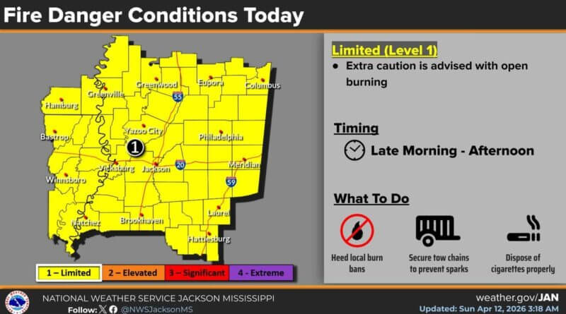 Dry Weather and Fire Risk Persist in Jackson Area Photos from US National Weather Service Jackson Mississippi's post